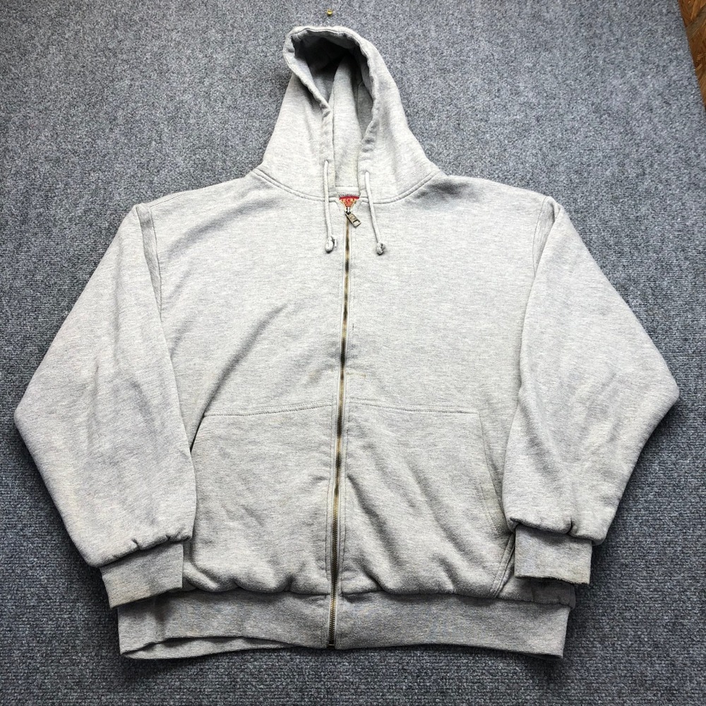 Moose Creek Mens Heather Gray Full Zip Hoodie Sweatshirt Heavyweight